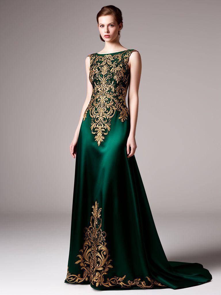 Emerald Silk Gala Gown