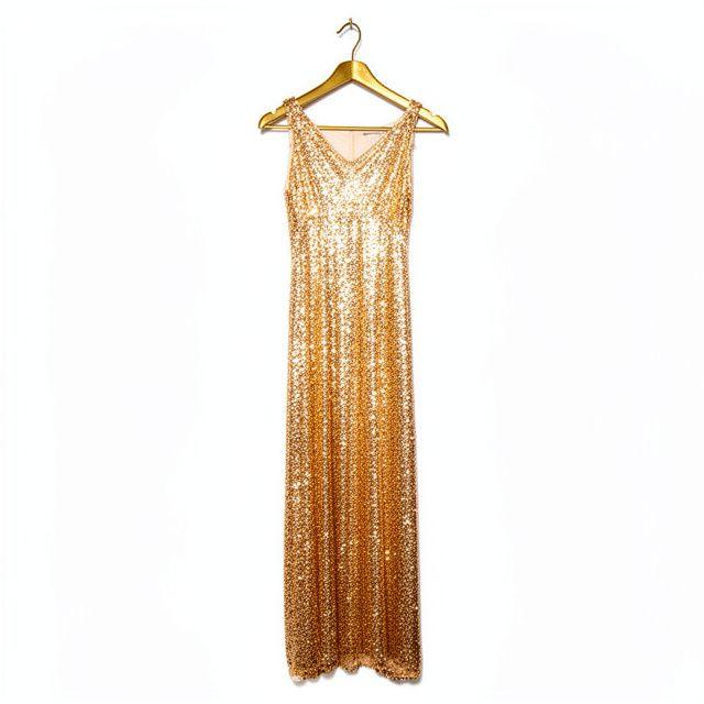 Gold sequins dress