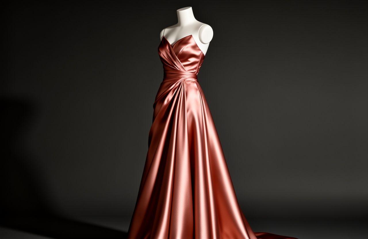 Stunning designer evening gown on display